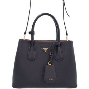 Prada Saffiano Leather Double Bag black